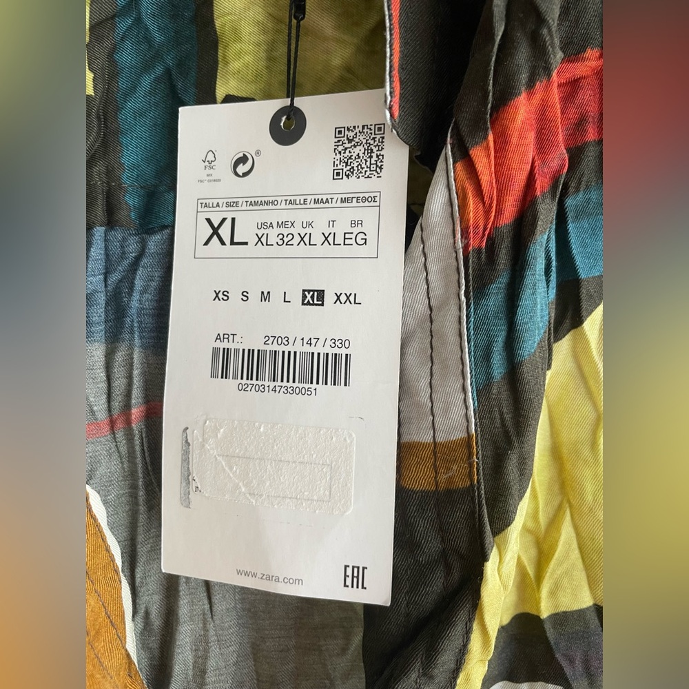 New ZARA Women Multi Colored Maxi Boho Dress Size XL - Picture 8 of 14